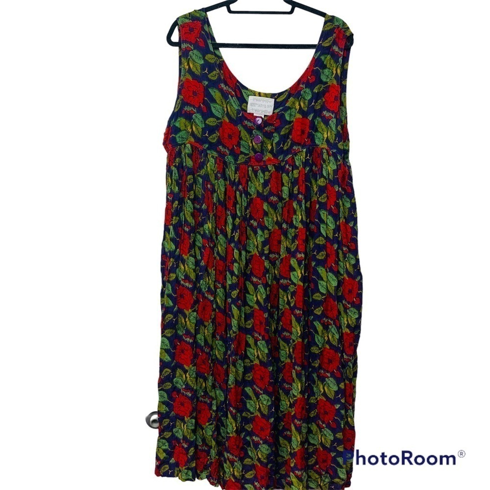 Rosemary & Ivy Purple/Red Floral Rayon Dress